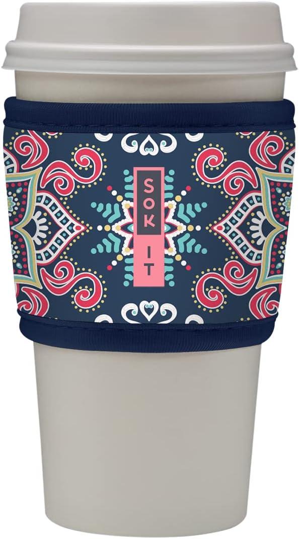 Sok It HotSok Coffee & Tea Reusable Insulated Neoprene Cup Sleeve (Floral Burst)