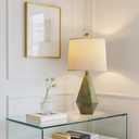 PoKat 20.25" Green Table Lamps Set of 2 for Night Stands, Vintage Bedside Lamps for Bedroom Living Room, Retro Bedroom Lamps for End Table, Suitable for Small Place, Green with Gold