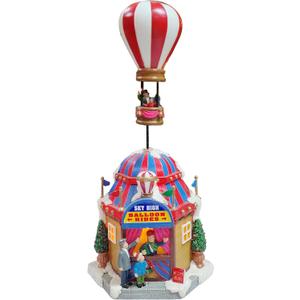 MOMENTS IN TIME Christmas Village Sky High Hot Air Balloon Rides 12.2H Animated Lighted Musical Scene Battery Operated Polyresin Holiday Dcor Festive Tabletop Collectible Gift