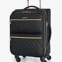 BAGSMART Softside Expandable Luggage Airline Approved with Spinner Wheels, 20 Inch Carry On Luggage 22x14x9 with TSA Lock, Quilted Rolling Suitcases for Women, Black