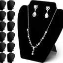 12 PCS Black Velvet Necklace Display,Jewelry Display for Selling and Shows,Necklace Easel Stand,Collapsible Jewelry Bust Stand