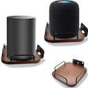 Universal Speaker Wall Mount,Secure Adjustable Real Wood Wall Bracket Holder,Small Speakers Shelves for Bose,homepod,JBL,Sonos,Sony,KEF,Google,Roku (Walnut,2 Pack)