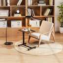 LINGMI Overbed Bedside Desk Mobile Rolling Laptop Stand Tilting Overbed Table with Wheels Height Adjustable Tray Table for Laptop Bed Sofa Side Table