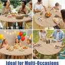Moosfor Spandex Elastic Fitted Round Tablecloth for 45"-56" Tables, Stretch Washable Reusable Table Cover for Outdoor Picnic, Camping, Dining, Kitchen, Patio and Party, Weave