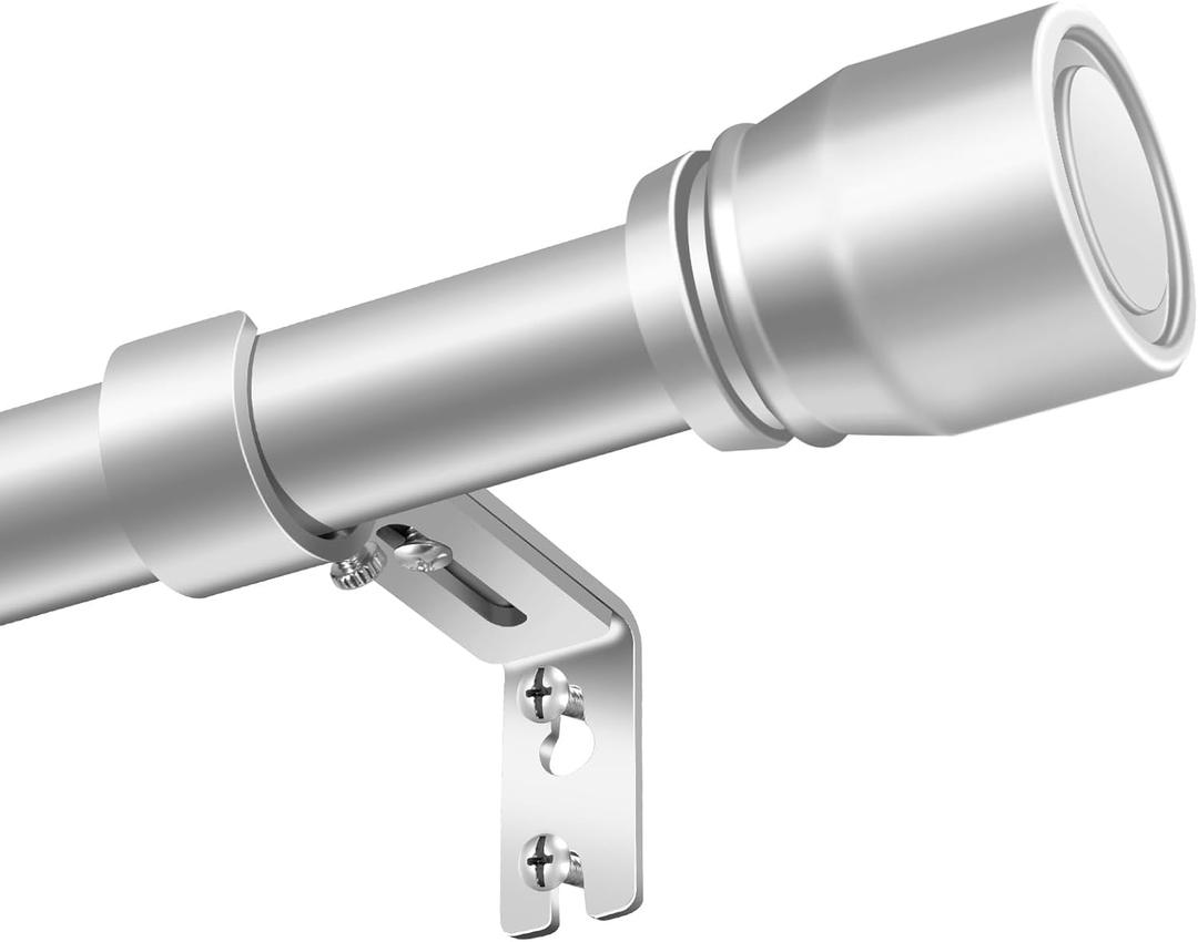 1 Diameter Silver Curtain Rod Itself is 30-60 inch 1 Pack, Fit 30 to 54 Windows with Heavy Duty Adjustable Telescopic RodSplicing Metal Extra Long Curtain Rod for Windows Sliding Glass Door