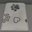 24x36 Inch Non-Slip Dog Grooming Mat for Table Dog Vet Mat Black and White Paw Print Pet Grooming Pad for Cat Pet Checkups Rehabilitation Bath, Waterproof and Easy to Clean