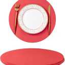 SHACOS 100 pcs Christmas Disposable Round Paper Placemats 13 inch Colored Paper Place Mats for Wedding Birthday Party Bridal Baby Shower Table Decoration, Red