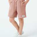 Haloumoning Boys Corduroy Shorts Kids Casual Elastic Waist Drawstring Summer Shorts with Pockets 5-14 Years (7-8 Years, Pink)