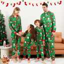 ANGELGGH Onesie Christmas Family Matching Pajamas Adult Couples Men PJs Hooded Women Novelty One-piece Sleepwear (Green)