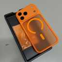 CANSHN Magnetic Compatible with iPhone 17 Pro Max Case, Upgraded [Full Camera Protection] [Compatible with Magsafe] [Translucent Matte] Shockproof Protective Phone Cover 6.9 Inch - Orange