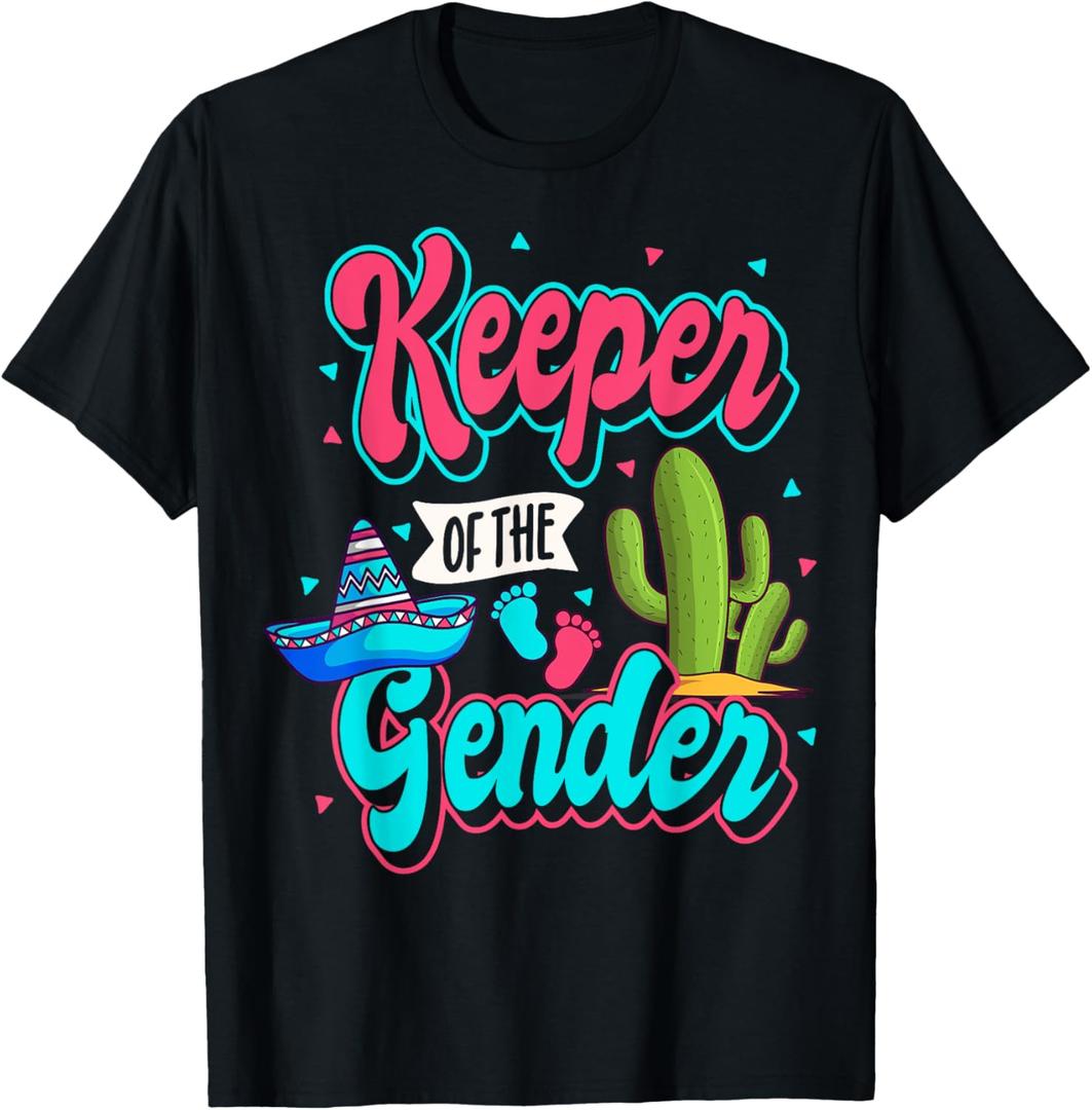Mexican Gender Reveal Cinco de Mayo Baby Shower Party Fiesta T-Shirt (Small, Black)