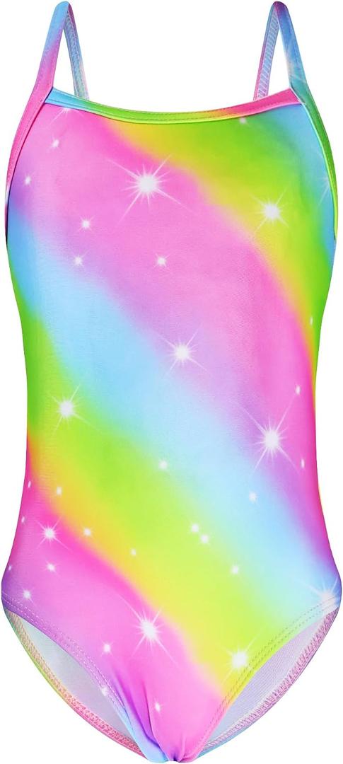 Snowheart Girls Swimsuit One-Piece Bathing Suits Multicolor Kids Sport Summer Beach Swimwear for 2-12 Years Old