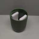 LE TAUCI Utensil Holder for Kitchen Counter, 7.3"+5.4" Fluted Ceramic Utensil Crock Organizer for Countertop, Heavy Large Holder for Spatulas, Spoons, Set of 2, Forest Green