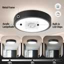 11" LED Flush Mount Ceiling Light, Black Modern Ceiling Light Fixture with 5CCT 2700K-5000K, Dimmable LED Light Fixtures Ceiling Mount for Kitchen Bathroom Bedroom Hallway