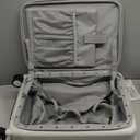 Hanke 20 Inch Expandable Carry On Luggage with Cup Holder 22x14x9 Airline Approved, Top Opening Hard Shell Suitcases with Wheels, Carry-On Travel Suitcase Trunk Luggage with Lock, Smoke White