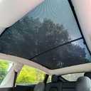 Lightweight mesh Sunshade Roof for Tesla Model Y(2020-2025),2 in 1 Upgraded Sunroof Windshield Shade,Foldable Front & Rear Sunroof UV & Heat Insulation Glass Roof Sun Shade for Model Y Accessories