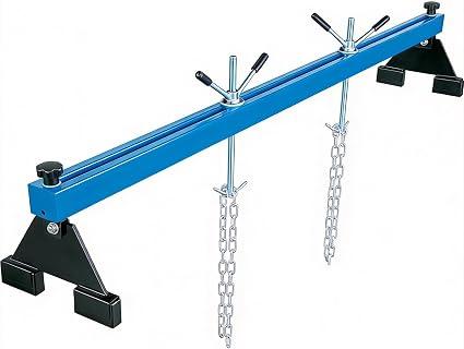 superokay 1100 Lbs Engine Support Bar Transverse Hoist for Motor Transmission with 2 Points Lift Holder and Dual Hooks, Engine Hoist for Home Garages & Auto Repair Shop, Blue