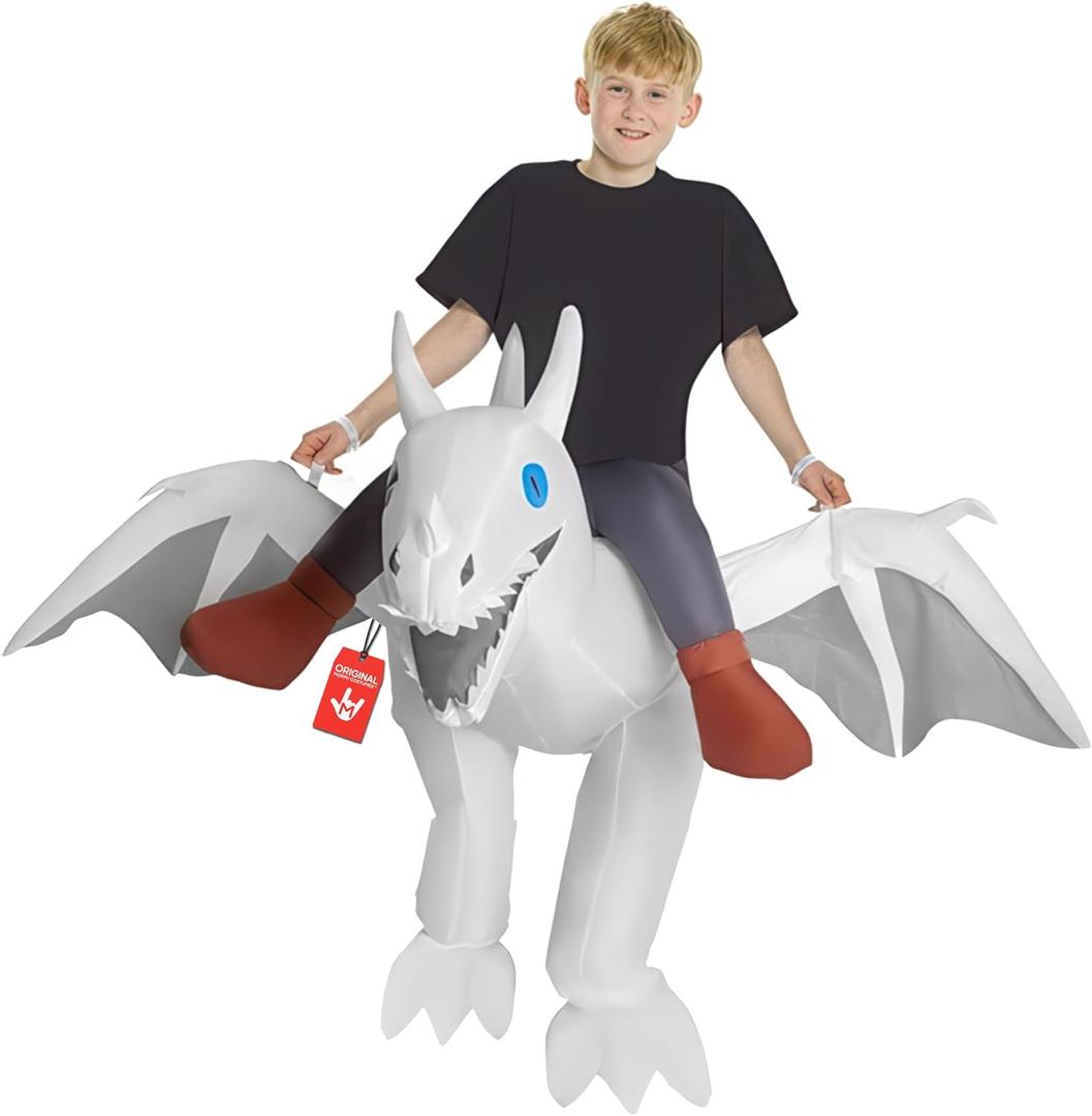 Morph Dragon Inflatable Costume for Kids, Rider Dragon Halloween Costume for Boys, Inflatable Halloween Outfit (One Size)