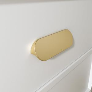 Peaha 5 Pack Gold Cabinet Pulls 3 inch Edge Pulls for Cabinets Desk Pull Gold Handle for Kitchen Cabinets 76mm Hole Centers