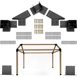 30 Slanted Pergola Whole-Set Kit for 4"x 4" Wood Pergola, Easy to Install, Weather - Resistant Bracket Kit for Carports, Gardens & More (14 Pcs)