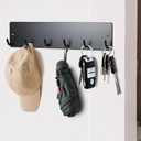 Magnetic Key Holder for Metal Front Door Towel Hook Brush Organizer for Laundry Room on Dryer Washer Hat Hanger for Entryway for Festival Holiday Decorations (Black Shiny)