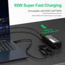 65W Laptop Charger for dell Inspiron,AC Adapter Compatible with Dell Inspiron 11 13 15 17 Charger 11-3000 13-7000 15-7000 15-5000 17-7000 17-5000 17-3000 3452 5570 with 2 Tips (4.5mm + 7.4mm)