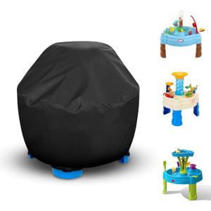 Kids Water Table Cover - Outdoor Kids Toy Cover for Little Tikes Showers Splash Tower Water Table, Round Cover Waterproof & Dustproof (Black)