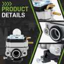 753-05676A Carburetor Fits for Homelite UT33600 UT33600B 26cc String Trimmers Carburetor carb 309375009 753-06258 205040001 Air Filter Cover 5687301 Air Filter