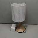 Bedside Touch Lamp, 3 Way Dimmable Touch Control Table Lamp, Wood Grain Farmhouse Table Lamp, Modern Nightstand Lamp with White Shade for Bedroom, Dorm, Office, 3000K LED Bulb Included