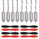 8pcs 716/7x16mm Motor 19000KV Brushed Motors + 8pcs 55MM CW CCW Propeller for Model Aircraft/UAV/Quadcopter/Toy Aircraft, etc