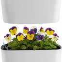 2 Packs 16" Large Rectangular Self Watering Pots for Indoor Plants Window Planter Box Rectangle Planters Plastic Plant Pots Flower Box Windowsill Planter Long Planters for Herb& Vegetable, Light Grey