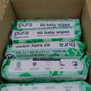 Pura Natural Sensitive Baby Wipes, 99% Water, Unscented & Hypoallergenic, Suitable for Sensitive & Eczema-prone Skin, Hypoallergenic, EWG Verified, 10 Pack of 60 Wet Wipes (600 Diaper Wipes) Bulk Buy