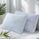 Sylvaris Shredded Memory Foam Cooling Soft Bamboo Viscose Pillows Queen Size Set of 2, Adjustable Hypoallergenic Hotel Quality Bed Pillows for Side, Stomach or Back Sleeper, Oeko-TEX Certified