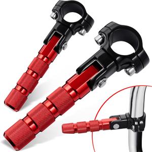 Benlari CNC Highway Pegs Motorcycle Foot Pegs Stainless Steel 1in 1-1/4in 25mm 32mm Fit for Harley Davidson Engine Guards Crash Bars Red