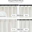 RYB HOME Pinch Pleated RV Camper Curtains 20 inches Length, Light Filtering Semi Sheer Privacy Faux Linen Textured Mini Curtain Tier for Basement Farmhouse, 26" W x 20" L, Ivory, 2 Panels