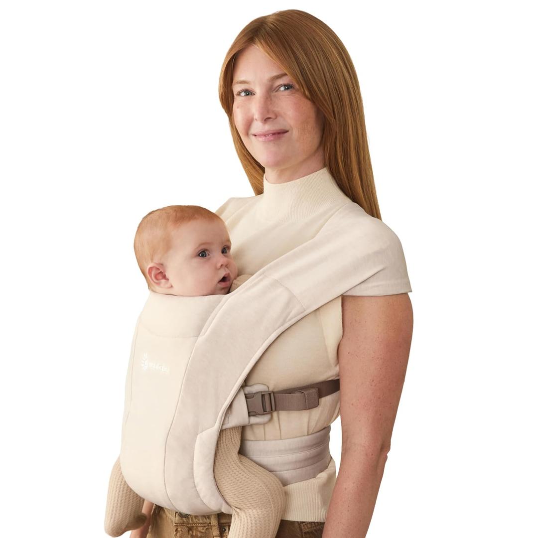 Ergobaby Embrace Newborn Baby Carrier for Infants 0-12 Months (7-25 lbs) - Ergonomic 2-Position Infant Carrier with Head and Neck Support, Hip-Healthy Positioning, Cream