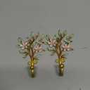 Vintage Flower-Shaped Decorative Wall Hooks, 2 Pack Hand-Painted Floral Metal Wall Hook Rack Hangers for Hanging Coats, Clothes, Keys, Hats, and Towels