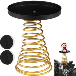 Jetec Christmas Tree Topper Holder Planar Holiday Universal Tree Topper Stabilizer with 10 Self Adhesive and Loop Fasteners for Christmas Halloween Seasonal Treetop Ornaments Fixing