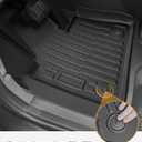 All Weather Protection Floor Mats for Ineos Grenadier 2024 2025, Non-Slip Heavy Duty TPE Front & Rear 2nd Liners Custom Fit for SUV Automotive Black Interior Car Accessories, 3 PCS