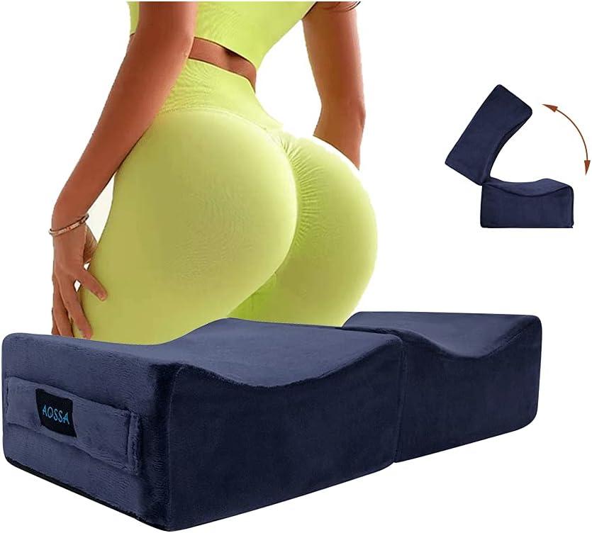 AOSSA BBL Pillow Brazilian Butt Lift Pillow After Surgery Seat Cushion Butt Pillow for Sitting Driving Post Recovery Booty Pillows Chair Butt Lift Buttocks Foam Cushion (Blue)
