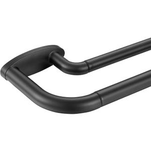 Double Curtain Rods Matte Black,Room Darkening Drapery Rod 48-84 Inches,Adjustable 3/4 Inches Front and 5/8 Inches Back Quality Metal Rod for Window,Wrap Around Design