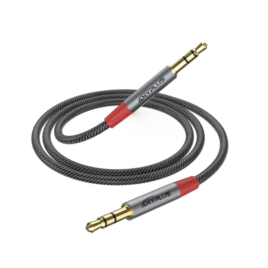 Aux Cord,3.5mm Aux Cable Male to Male TRS Auxiliary Cord for iPhone,3M-(1pcs) Hi-Fi Souund Fish Wire Braided Audio Cable Compatible with Headphone,Car Stereo, Speaker, Echo