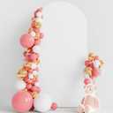 Wokceer 6.6FT Wedding Arch Backdrop Cover Spandex Fitted White Arch Covers Round Top Chiara Arches Backdrop Cover for Birthday Party Ceremony Banquet Decoration