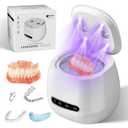 Ultrasonic Retainer Cleaner Machine, Dental Cleaning Pod for Dentures, Aligners, Night Guards, Braces, Toothbrush Heads & Jewelry, 45kHz Retainer Cleaner with 3 Modes & Digital Timer