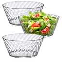 Amazing Abby - Bonita - 130-Ounce Plastic Serving Bowls (Set of 3), 10-Inch Clear Salad Bowl Set, BPA-Free, Shatter-Proof, Dishwasher-Safe, Stackable, Great for Salad, Fruit, Cereal, Snack, and More