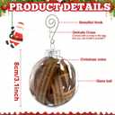 2Pcs Christian Christmas Ornaments Bible Ball Religious Gift Rescued Antique Bible Glass Religious Hanging Ornament with Silver Cross Xmas Tree Decoration for Home Office Church