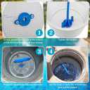 Saillong 2 Pack 8" Pool Skimmer Basket for Inground Pool with 2 Blue Skimmer Basket Handle and 1 Stainless Steel Hook, White Universal Pools Filter Baskets Skimmers for Debris Removal, Keep Hand Clean
