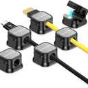 2 x Magnetic Cord Holder with Strong Adhesive Pads - Premium Cable Management for Home, Office & Travel, Easy Installation - Cable Organizer Clips for Secure USB, Charger & Data Cords, 6 Pack