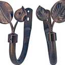 Leaf Curtain Holdbacks Set of 2 Wall Mounted Metal Tiebacks Hook for Decorating Antique Brozen