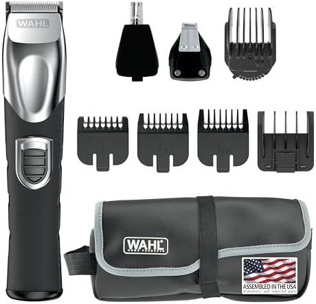 Wahl USA Rechargeable Lithium Ion All in One Beard Trimmer for Men with Detail and Ear & Nose Hair Trimmer Attachment – Model 9854-600B